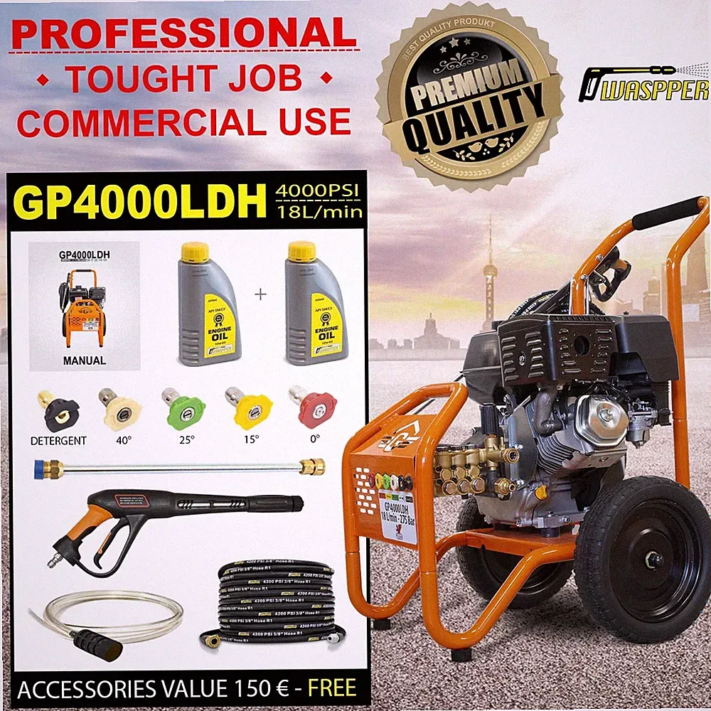 13,5 HP,275 bar/4000 professionel GP4000LDH Hochdruckreiniger, Peggas - Loncin