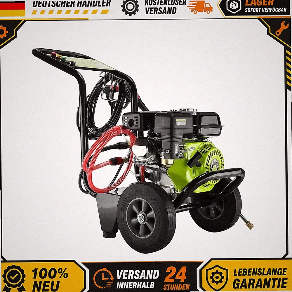 3500 PSI 4-Takt 240 bar 10 L/min Benzin Hochdruckreiniger mit 5 Düsen für 212cc