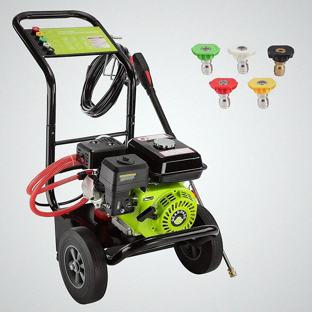 Benzin-Hochdruckreiniger 240 bar 7 PS 3500PSI Benzinmotor 5 Düsenaufsätze 8m