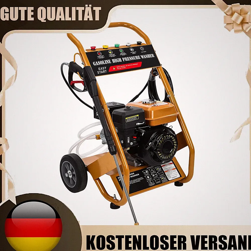 Benzin Hochdruckreiniger 3950 PSI 272bar für Autos Terrassen Gelb Schwarz