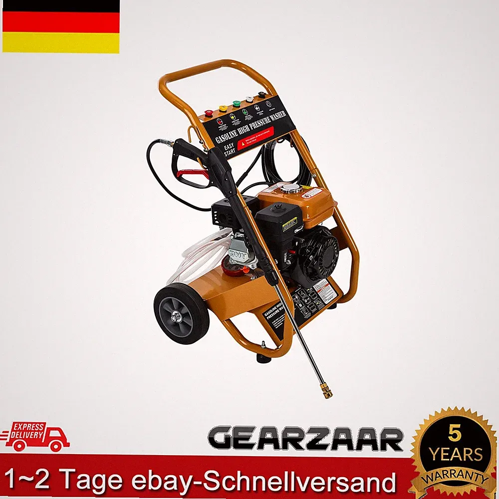 Benzin Hochdruckreiniger 3950 PSI mit 5 Düsen 212cc 6,5PS 272bar Arbeitsdruck