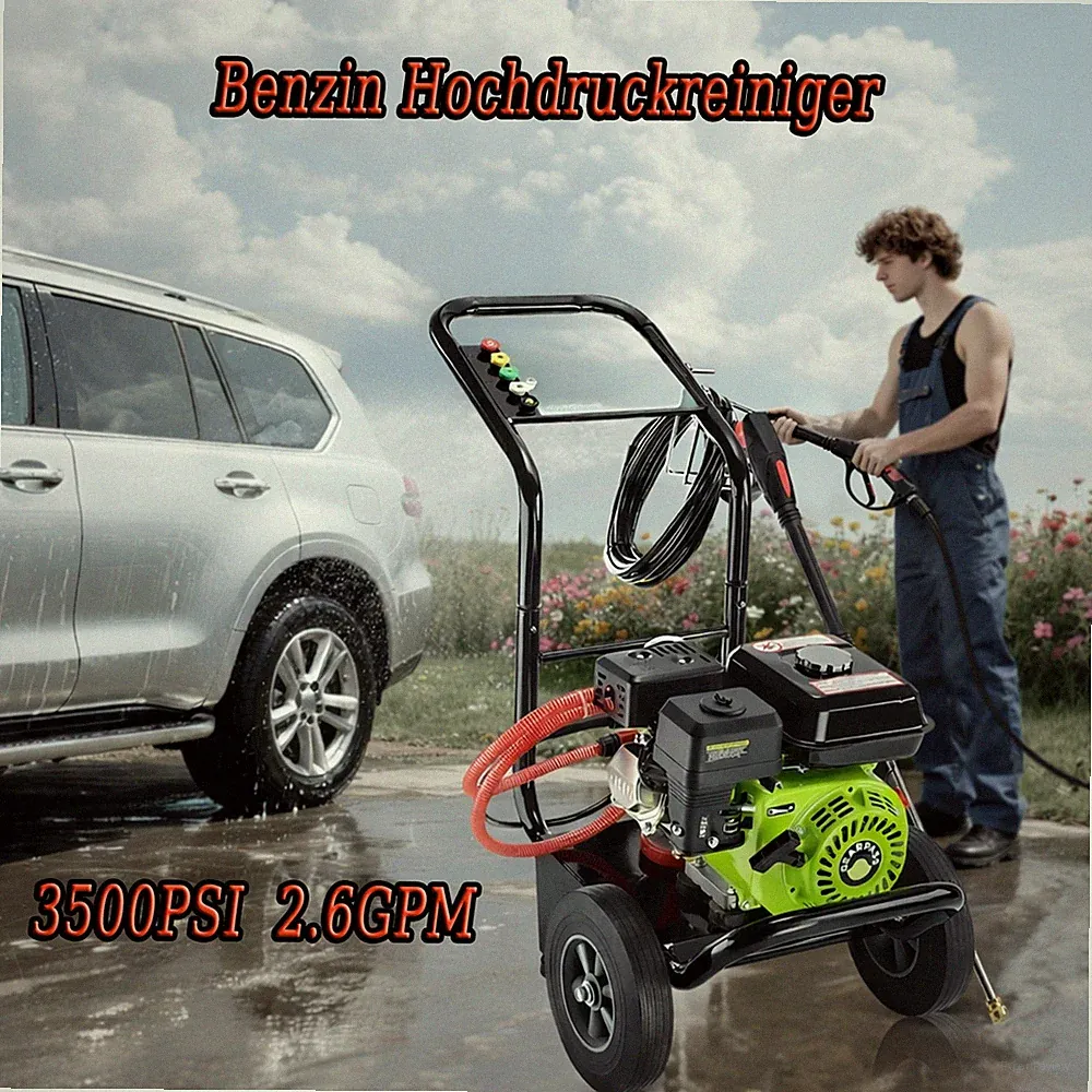 Benzin Hochdruckreiniger Flächenreiniger 240 bar 7PS Benzinmotor Dampfstrahler