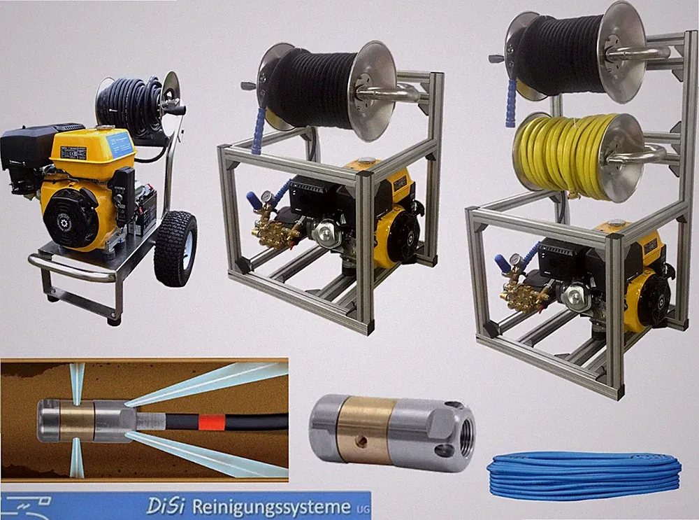 Rohrreinigung Hochdruckreiniger Benzin 13PS E-Start Kurbelwellenpumpe 180bar