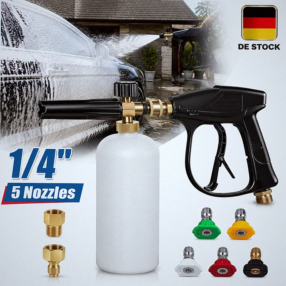 Schaumpistole 1L Schaumlanze Schaumkanone Messing verstellbar Hochdruckreiniger