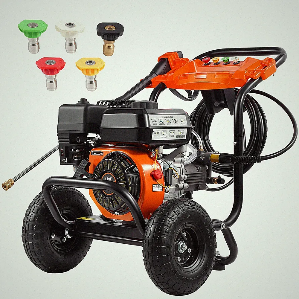 VEVOR Benzin Hochdruckreiniger 3500PSI 10L/min 2,6GPM mit 5 Düsensatz für Autos